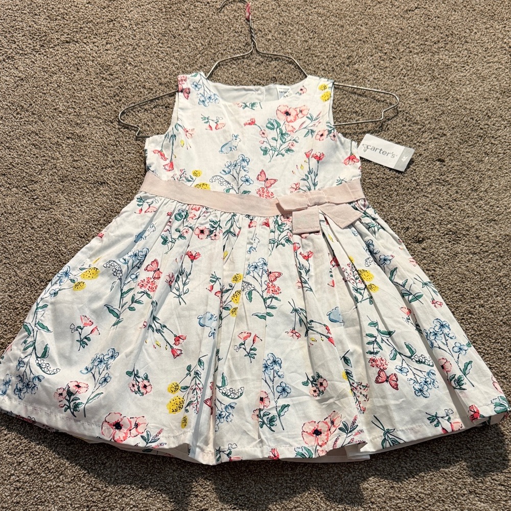 NWT Carter's Floral Bunny Special Occasion Easter Holiday Dress